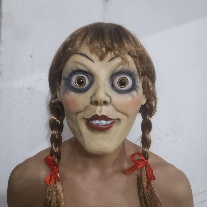Gambar Annabelle Ghost Doll Full Face Mask Film Annabelle Comes Home Annabelle 3 Doll Role Mask Halloween Perform Role Play Terror Mask dari peueheggw undefined Tokopedia
