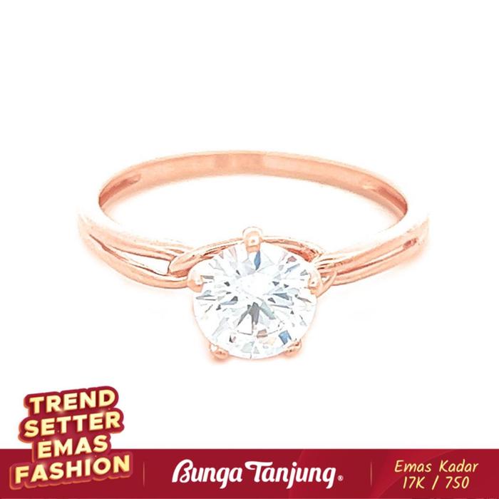 Gambar CINCIN FASHION SOLITAIRE SIMPUL A  - EMAS 17K - BUNGA TANJUNG GOLD - ROSE 10 - 1.9GR dari Toko Emas Bunga Tanjung undefined Tokopedia