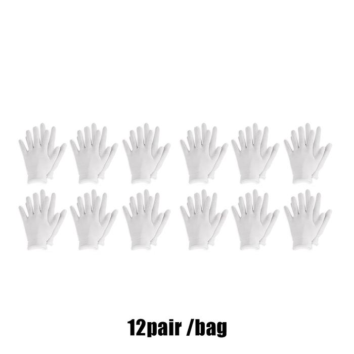 Gambar 12PCS Sarung Tangan Putih sarung tangan katun untuk berbagai tempat membersihkan, mengemudi, berbelanja dan inspeksi tanpa sidik jari - White-12Pair/Bag dari appelhouse.s Kota Cirebon Tokopedia