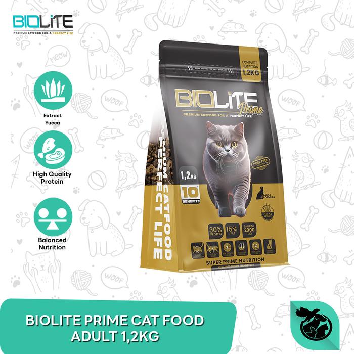 Gambar Makanan Kucing BioLite Prime Cat food adult 1.2 KG - PRIME ADULT dari CV PERMATA SAHABAT MAJU undefined Tokopedia