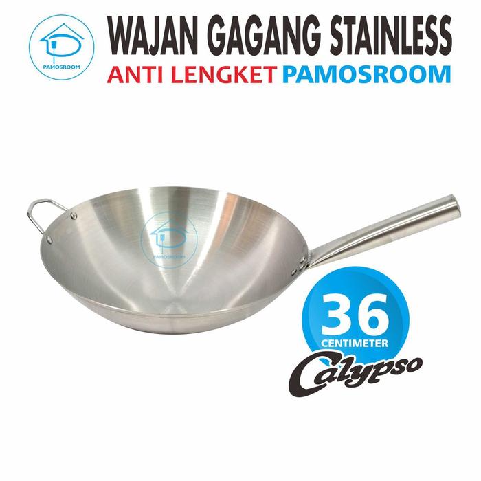 Gambar Calypso Wajan Kuali 70 cm Penggorengan Stainless Steel Ukuran 70cm - Gagang 36 CM dari pamosroom undefined Tokopedia