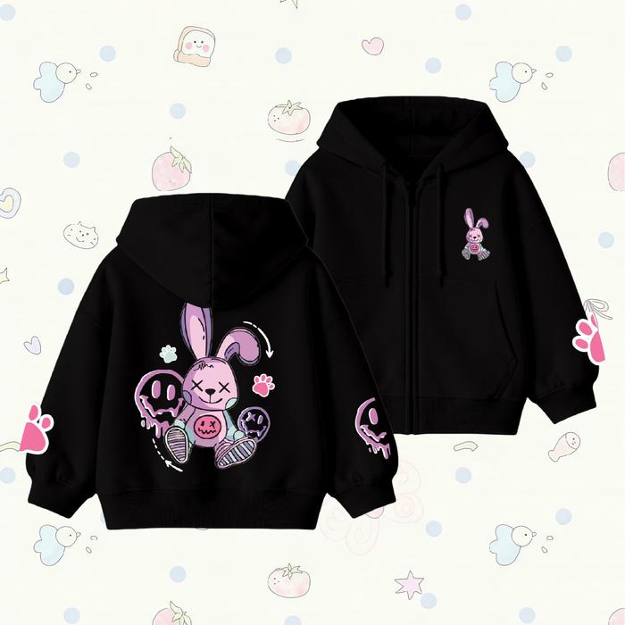 Gambar YUDAZ STORE | Jacket Hoodie Zipper Anak Cool Rabbit Poly Fleece Umur 4-15 Tahun Unisex Laki-Laki & Perempuan | JacketPerempuan - Hitam, M (4-6 Thn) dari Yudaz Store Kota Administrasi Jakarta Barat Tokopedia