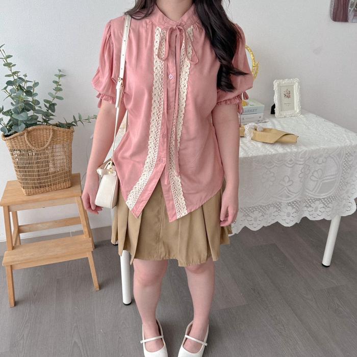 Gambar Iroha and Madoka Coquette Tencel Blouse Pita - Peachy, S-M dari NI SHOP127 undefined Tokopedia