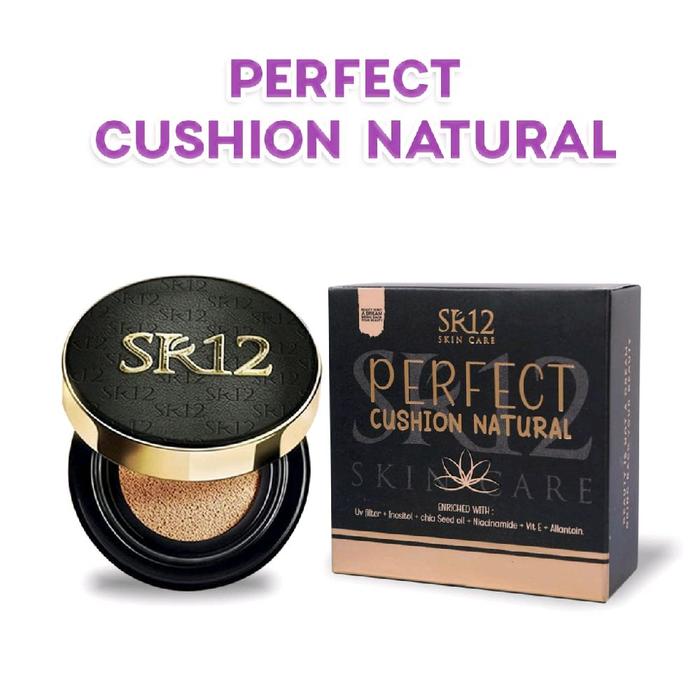 Gambar Perfect Cushion SR12 Bedak Basah Tahan Air Glowing Original BPOM 15GR Waterproof Tahan Lama Ringan & Full Coverage Makeup Anti Crack & Anti Luntur - Perfect Cushion Natural dari SR12 Pesona Make Up undefined Tokopedia