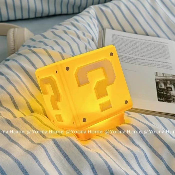 Gambar Eyre Tanda tanya Super Mario terdengar lampu malam yang dapat diisi ulang cahaya ambient lampu desktop ornamen sensor tepuk cahaya lampu malam lintas batas - Mario Lights dari zirriwk undefined Tokopedia