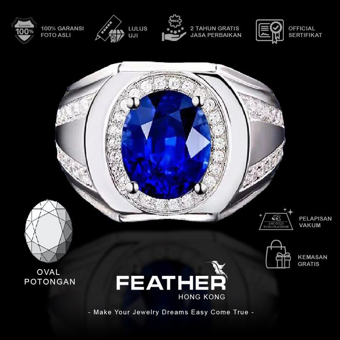 Gambar FEATHER HONGKONG - ( FREESIZE ) - Cincin Cowok Pria Couple Wanita Lapisan Platinum Jewelry Laki-Laki Import Korea Perhiasan Store Aesthetic Aksesoris Diamond High Quality Grade VVS1 6A Berlian GRA Original Platinum Emas Asli Anti Karat Luntur Berubah dari FEATHER JEWELRY.id undefined Tokopedia