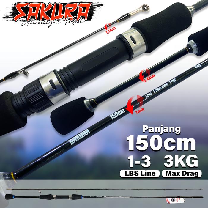 Gambar Joran Ultralight Sakura Bahan Fiber Solid Joran UL Lure 1-4gr Pancing - 150 dari TOKO PANCING RIKO_NEW undefined Tokopedia