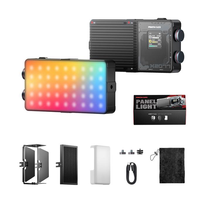 Gambar PHOTOOLEX X2077 Panel Light Combo Set RGB LED Lampu Studio 10000mAh dengan Power Bank Lampu Profesional untuk Vlog Live Streaming Camera - X2077 panel light dari Photoolex-official Kab. Tangerang Tokopedia