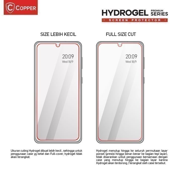 Gambar COPPER Anti Gores Hydrogel Anti-Blueray (kompatibel untuk Ponsel Samsung/Apple iPhone/Huawei/Nokia/Sony/LG/HTC/Motorola/Lenovo/Xiaomi/Redmi/Google/Honor/Oppo/Realme/OnePlus/Nothing/Vivo/Meizu/Asus/ZTE/Microsoft/Sharp/Infinix/Tecno/Itel) - Full Size, 1pcs dari Copper Official Balikpapan undefined Tokopedia