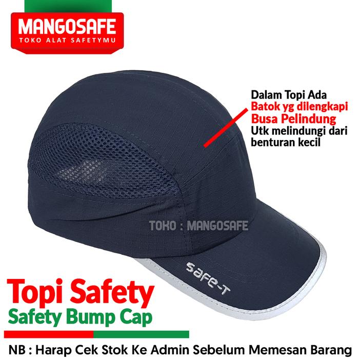 Gambar Topi Safety K3 Proyek Warna Biru Dongker dengan Batok Busa Pelindung + ikat Perekat + Scothlite / Safe-T Working Bump Cap Baseball Cap Navy Blue / Topi Pelindung Kepala warna Biru Donker Gelap dengan Kain Scotlite dari mangosafe undefined Tokopedia