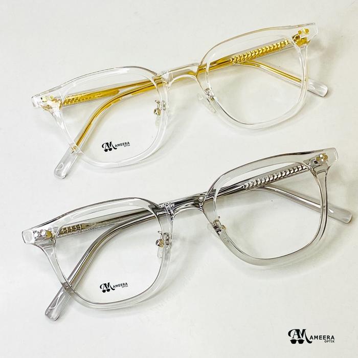 Gambar (Beli 1 Free 1) AKATA ABU dan BENING - Frame Kacamata Kotak Oversize Plastik Kokoh Pria Wanita Eyewear Glasses Mata Minus Normal Plus Cylinder Lensa Photocromic Antiradiasi Blueray Bluecromic Biru Hitam - Antiradiasi, Normal, Abu Grey dari Ameera Optik undefined Tokopedia