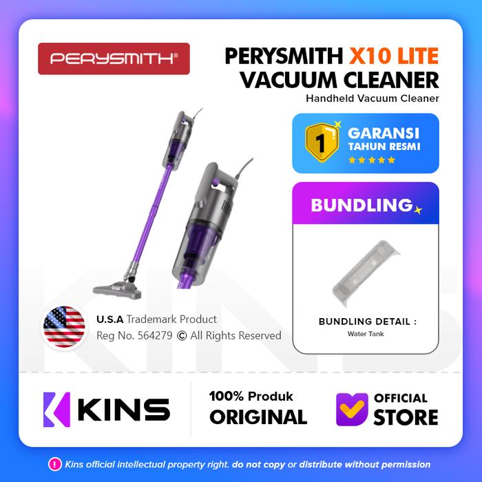 Gambar PerySmith X10 Lite Handheld Vacuum Cleaner Portable Penyedot Debu - X10 Lite + Water Tank dari KINS Official Store undefined Tokopedia