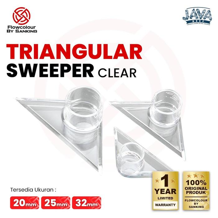 Gambar Flowcolour Triangular Sweeper Acrylic by Sanking Clear Transparent Corner Water Output San King - 32mm dari Java Petco Jakarta Barat undefined Tokopedia