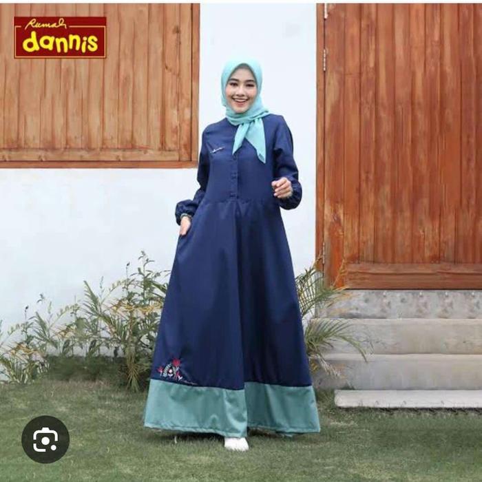 Gambar Abaya Dannis D’gardenia/ abaya dannis terbaru Gamis Dewasa - Navy, L dari Diva Collection Sukorejo undefined 4 Tokopedia