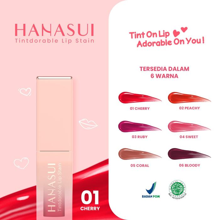 Gambar Hanasui Tintdorable Lip Stain Lip Tint - 01 Cherry dari Naura Beauty Store_NEW undefined Tokopedia