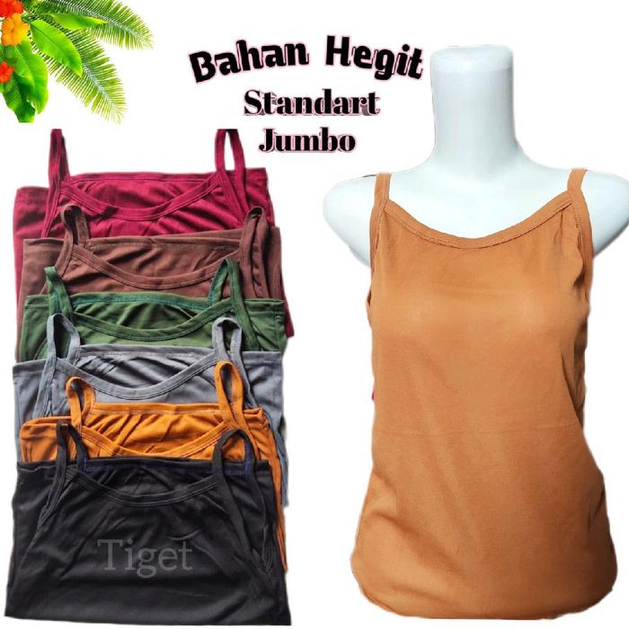 Gambar 6 PCS Kaos Dalam Singlet Tanktop Bahan Hegit Tipis Tengtop Tali Kecil Wanita Dewasa Remaja Cewek Murah Ukuran Standar Jumbo KIJ Tank Top Atasan Basic Crop Panjang Dalaman - STANDAR, RANDOM dari strongtiget undefined Tokopedia