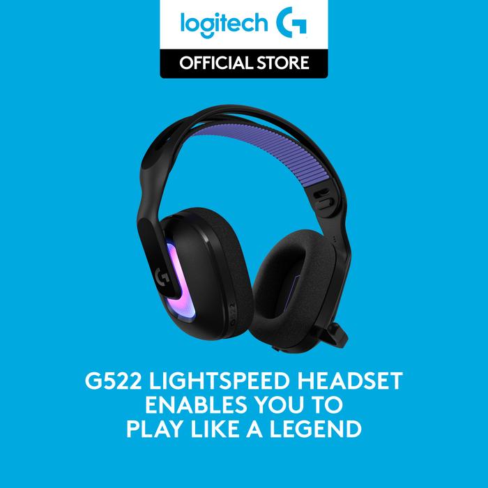 Gambar Logitech G522 LIGHTSPEED Wireless Gaming Headset, LIGHTSYNC RGB, Full Bandwidth Mic & Advanced Synchronized Audio, Tri-Connectivity with LIGHTSPEED, Bluetooth, USB-A to USB-C for PC - Black dari Logitech Indonesia_NEW undefined Tokopedia