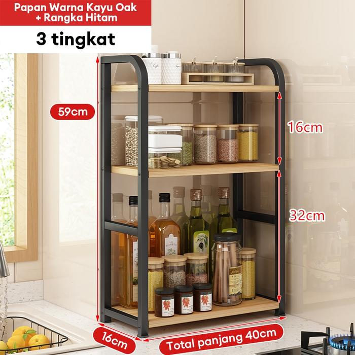 Gambar Rak Serbaguna Stainless Steel Penyimpanan 2 Susun Rak bumbu dapur Estetik Rak Sudut Dapur - 2SUSUN-Warna Ek dari MAMAMI MALL undefined Tokopedia