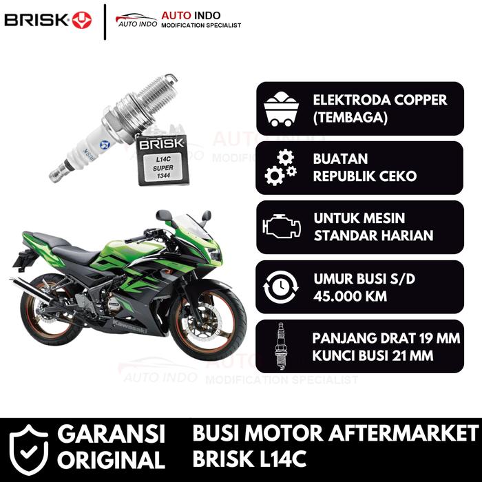 Gambar Busi Motor Brisk Copper Racing L14C untuk Kawasaki Ninja 150RR 2 Tak dari Auto Indo Motorsports undefined Tokopedia