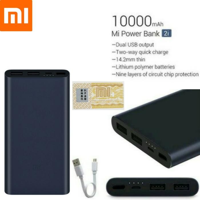 Gambar PowerBank Xiaomi Mi PRO 2i 10000mAh 2 USB Mi2i ORIGINAL Power Bank 10000 mAh ORI dari jsbxnxko36 undefined Tokopedia