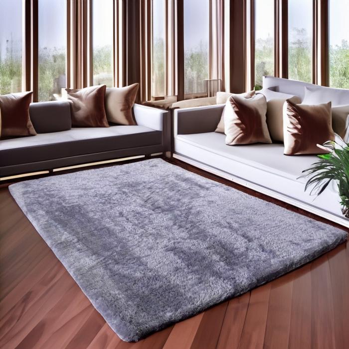 Gambar Karpet bulu rasfur empuk ukuran 180X80X3.5CM ISI BUSA  karpet aesthetickarpet mewah LP - Abu abu dari BS Home Decor Kab. Bandung Barat Tokopedia