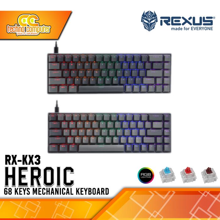 Gambar KEYBOARD GAMING REXUS HEROIC KX3 Mechanical - Gaming Keyboard dari Techno Computer Bali undefined Tokopedia
