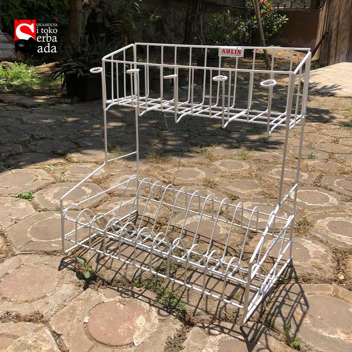 Gambar Rak piring besi wastafel susun 3 + gelas ( RPL 03 & RPK 03 ) - 2 SUSUN PULS GELAS dari SKM SUKAMULYA undefined Tokopedia