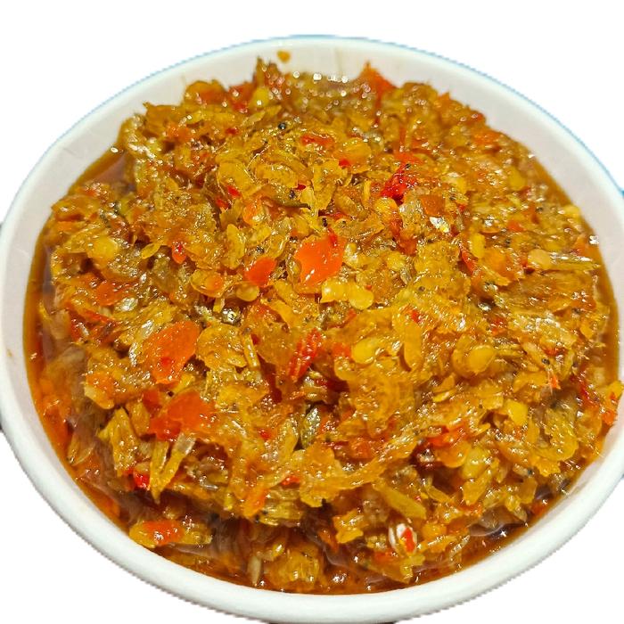 Gambar sambel nyonya gemoy (sambel cumi,sambel  udang rebon, sambel teri kacang tempe) - udang rebon, udang rebon dari Sambel nyonya gemoy undefined Tokopedia