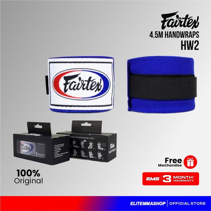 Gambar Fairtex HW2 Handwrap Ukuran Standar 4.5 Meter Sepasang Untuk Muay Thai Boxing Katun Elastis - Biru dari ELITE MMA SHOP undefined Tokopedia