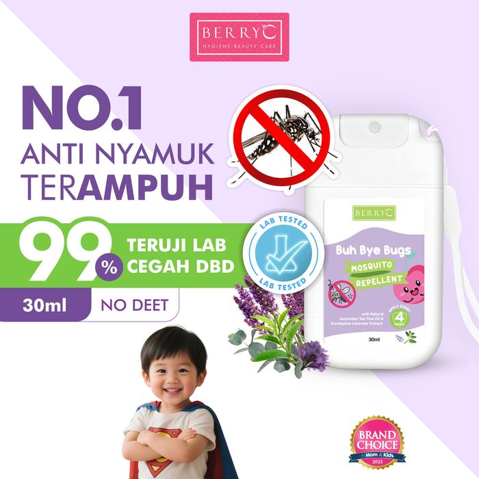 Gambar BerryC Buh Bye Bugs 30ml - Spray Anti Nyamuk Anak-Dewasa No DEET Mosquito & Insect Repellent Natural - 30ML dari Natural Family Care Kota Administrasi Jakarta Utara Tokopedia