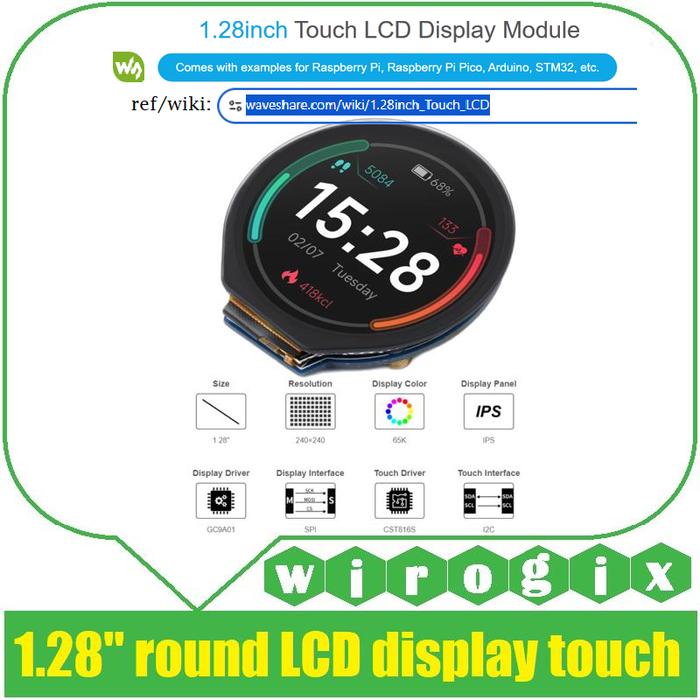 Gambar 1.28 inch Round LCD Display Touch dari wirogix undefined Tokopedia