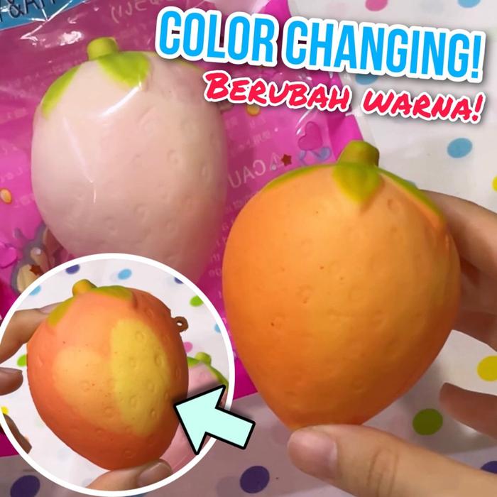 Gambar [SALE] Squishy Stroberi BERUBAH WARNA Medium Super Soft & Slow Strawberry Pink Merah Color Changing Buah Fruits Lucu Imut Mainan Anak Perempuan Gantungan Kunci Empuk Bagus Murah Meriah Diskon Fidget Toy Boneka Ibloom dari NINDHITA MEGA SAFIRA undefined Tokopedia