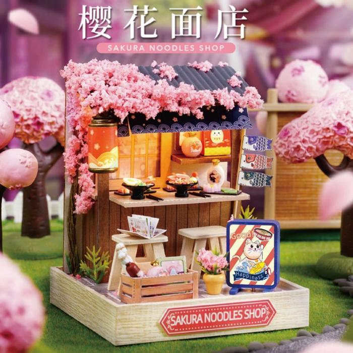 Gambar CUTE ROOM - DIY HOUSE MINIATURE - CORNER OF HAPPINESS - PLACES OF HAPPINESS / MINIATUR RUMAH 3D / RUMAH BONEKA 3D / DOLL HOUSE 3D / HADIAH NATAL / HADIAH ULANG TAHUN - Sakura Noodle Shop dari PDHouse undefined Tokopedia