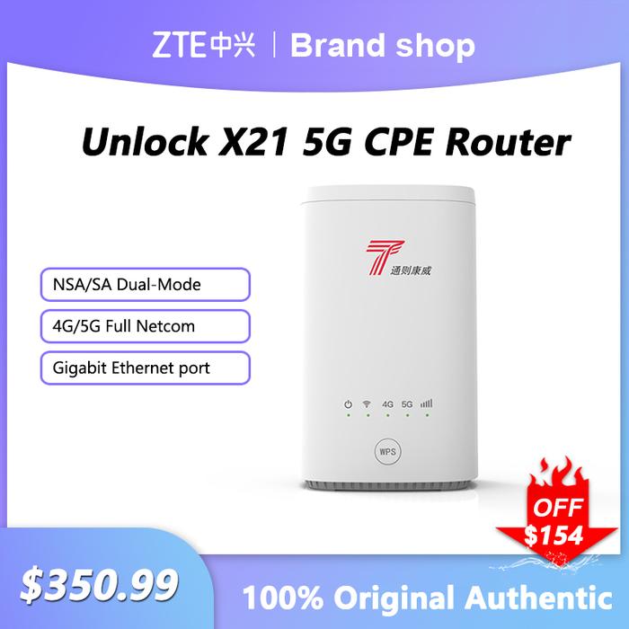 Gambar NEW Original Unlock ZLT X21 5G CPE Indoor router Sub 6GHz NSA+SA mesh wifi wireless modem 5g router with sim card Gigabit router dari Gaimina undefined Tokopedia
