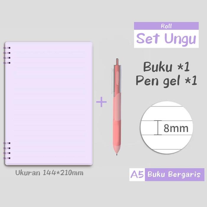 Gambar Aimilo - Notebook Set Notebook A5&Pulpen Gel Buku Diary Aesthetic 4 Warna Sekolah Stationary - Ungu Set( 40L ) dari Aimilo OfficiaI Shop Medan undefined Tokopedia