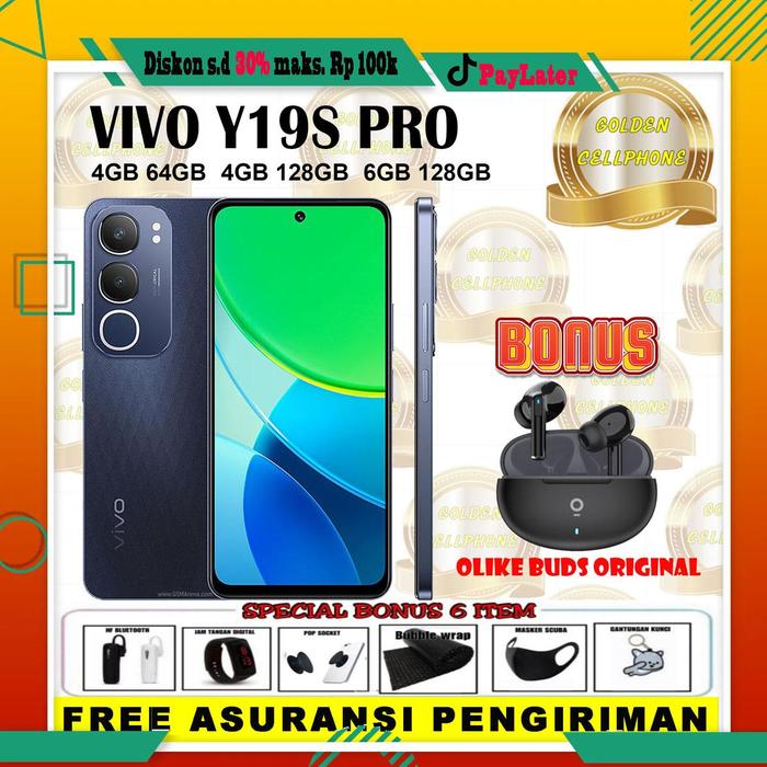 Gambar VIVO Y19S PRO 6/128 & 4/128 & 4/64 GARANSI RESMI - 4/64 BLACK, NON BONUS dari Goldencellphone undefined Tokopedia
