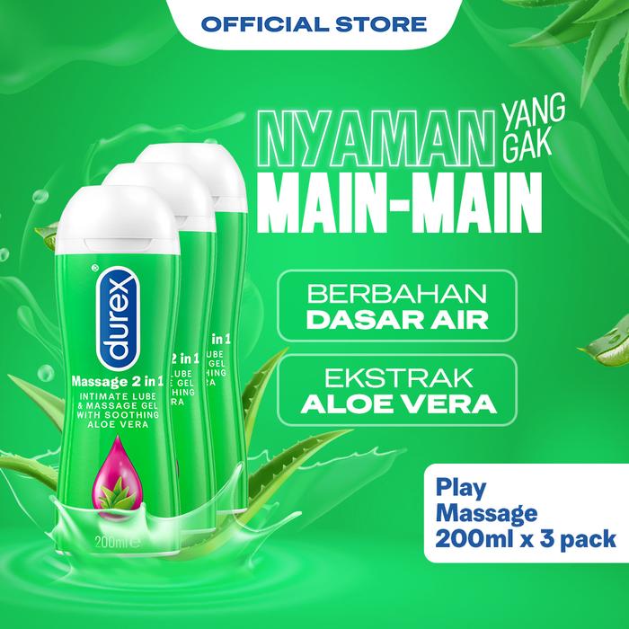 Gambar Durex Play Massage 2in1 200 mlx3pcs - Pelumas dengan Ekstrak Aloe Vera dari Durex Store undefined Tokopedia