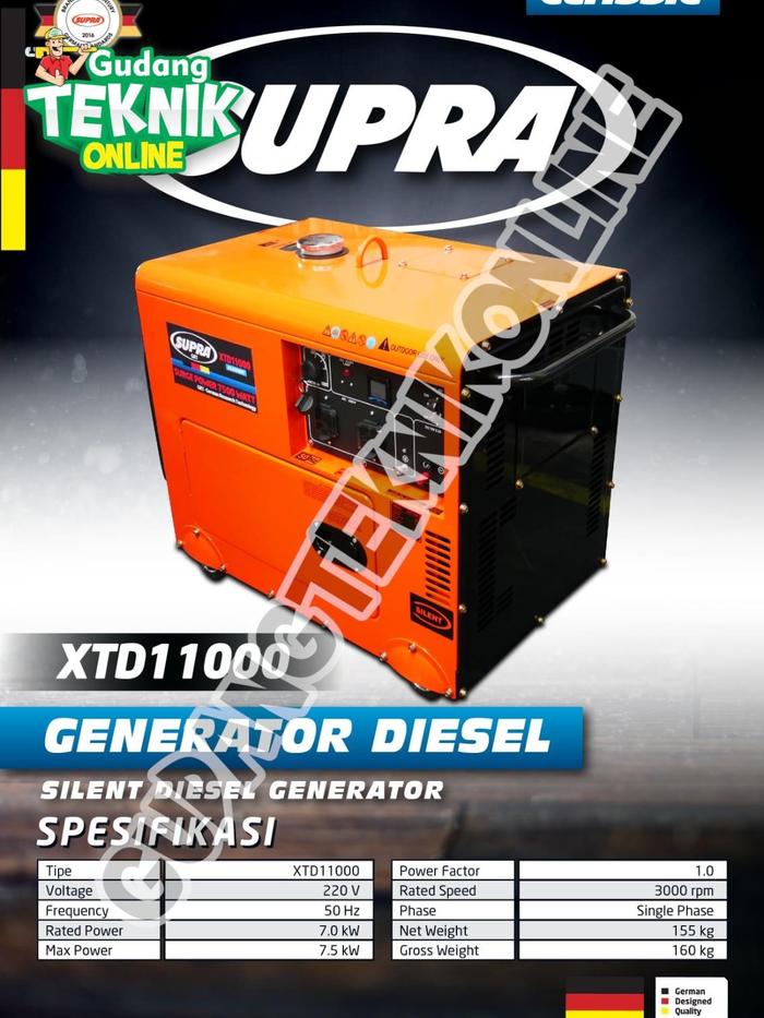 Gambar Genset Silent DIESEL 7000W SUPRA XTD-11000 Power Generator SOLAR 7000W dari Indo Teknik 77 undefined Tokopedia