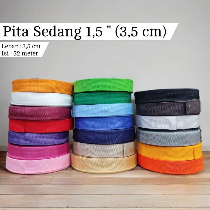 Gambar Tali Webbing 3.5 cm / Webbing Tas / Bisban 3.5 cm - Hitam dari Toko soember maju undefined Tokopedia