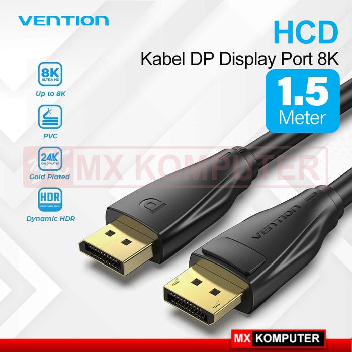 Gambar Vention Kabel Display Port 8K DP 1.4 Displayport Cable HCD - 1.5 Meter dari MXKomputer_NEW undefined Tokopedia