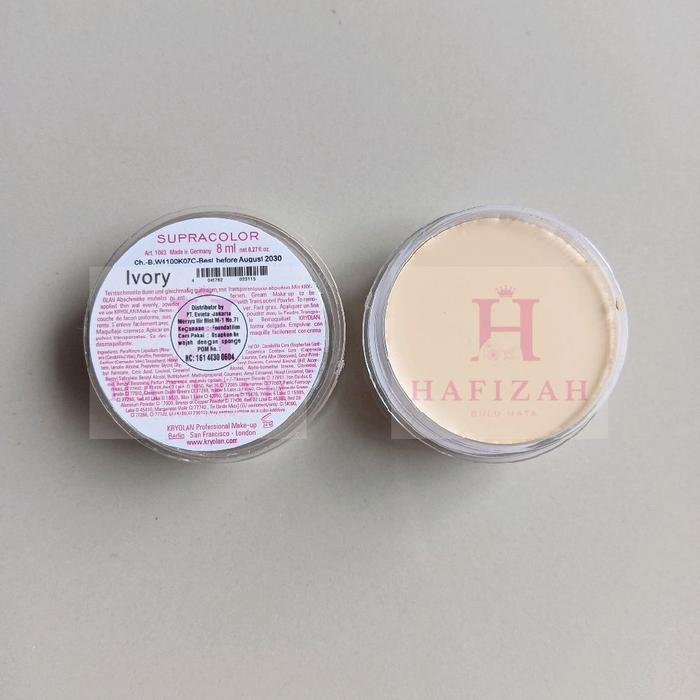 Gambar HAFIZAH Krayolan Foundation Supracolor 55ml Concealer Waterproof - Warna Kuning Sawo Langsat Kering - Cover Tinggi untuk Kulit Putih & Cenderung Gelap - Ivory dari Bulu Mata Hafizah undefined Tokopedia