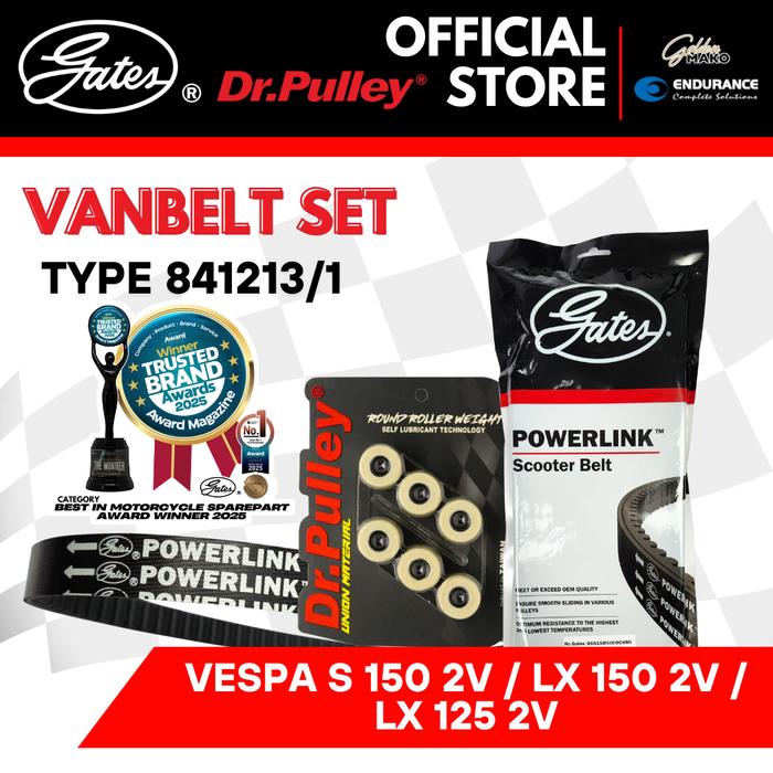 Gambar VANBELT SET ASSY GATES DRPULLEY PIAGGIO VESPAS1502V/LX1502V/LX1252V - 841213/1 Motor Motorcycle - Vanbelt Set Piaggio Vespa S1502V/LX1502V/LX1252V dari Aastha Auto Partindo undefined Tokopedia