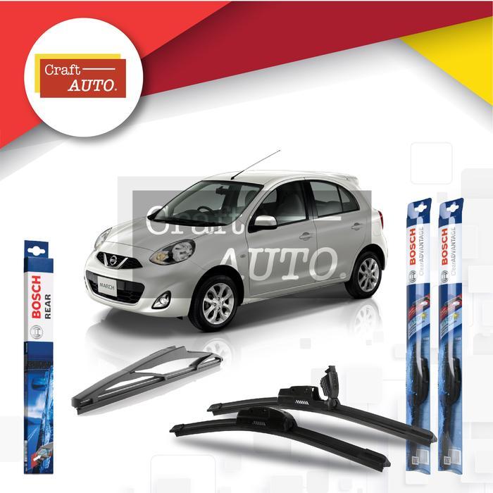 Gambar WIPER NISSAN MARCH 2010 - 2019 DEPAN BELAKANG FRAMELESS BOSCH CLEAR ADVANTAGE - NEWBCA21.NEWBCA14.H306, Standar dari kopisri undefined Tokopedia