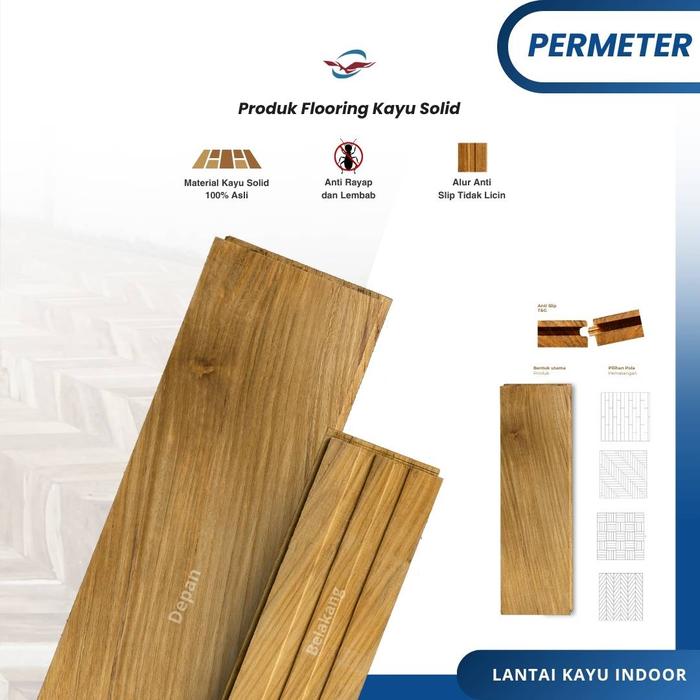 Gambar Flooring Kayu jati Grade A Lantai Indoor ( PERMETER ) dari RAJAWALI PARQUET OFFICIAL_NEW undefined Tokopedia