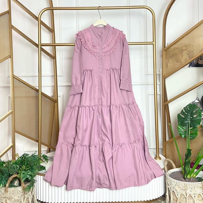 Gambar MALLA Tivany Dress Katun Bordir BKK Katalog 4 Muslim Soft - Tivany Dusty dari mallafashionofficial undefined Tokopedia