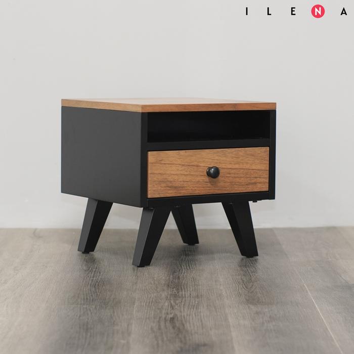 Gambar ILENA FURNITURE Cabana - Side Table / Meja Samping / Meja Minimalis / Nakas / Night Stand - Hitam, 39 x 39 x 40 dari Ilena Furniture undefined Tokopedia