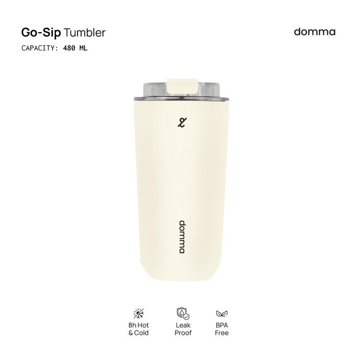 Gambar [Domma] 480 ml Go-Sip Tumbler Double Wall Stainless Steel Insulated Water Bottle Botol Minum Thermos Kopi Teh Mug - Strawberry dari Domma Mall undefined 4 Tokopedia