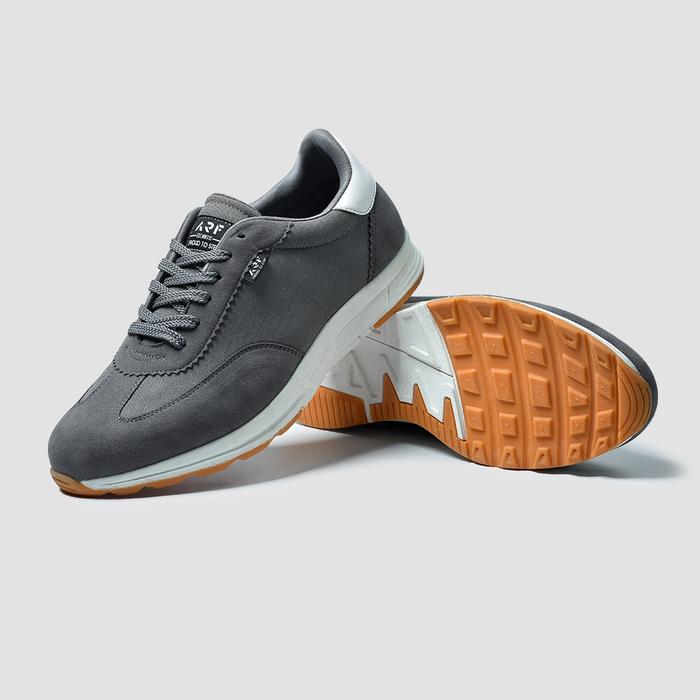 Gambar ARF Flux Grey White Sepatu Sneakers Casual Sporty Pria Wanita Distro Kasual Abu Abu Canvas Suede Shoes - Abu Abu, 39 dari ARF Footwear undefined Tokopedia