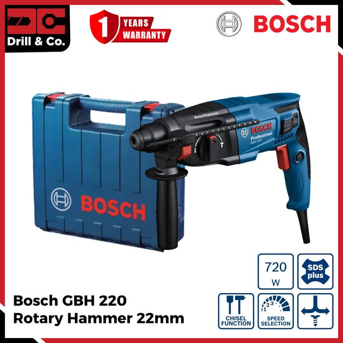 Gambar Bosch GBH 220 Rotary Hammer / Hammer Drill / Mesin Bor Bobok Beton 20mm dari Drill&Co undefined Tokopedia