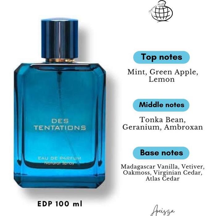 Gambar Fragrance World Des Tentations for Men EDP / EXTRAIT 100 ml - BLUE - EXTRAIT 100ML dari areiszacountrinx TOKPED undefined 5 Tokopedia